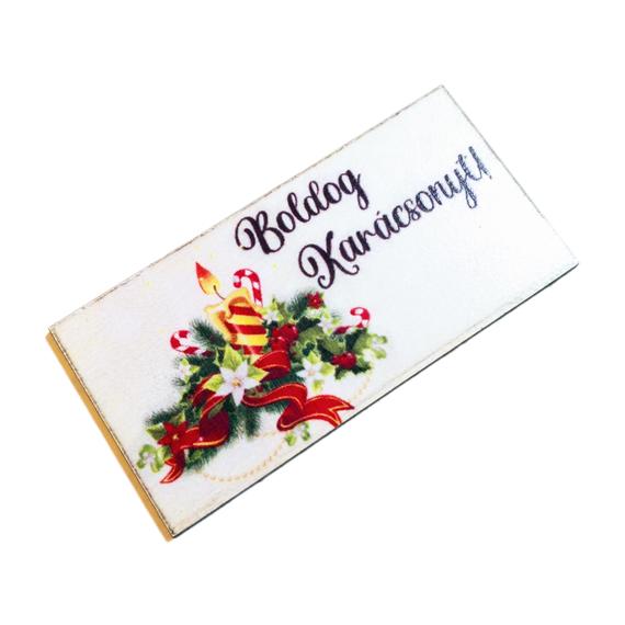 Karácsonyi téglaalap tábla 8x4 cm