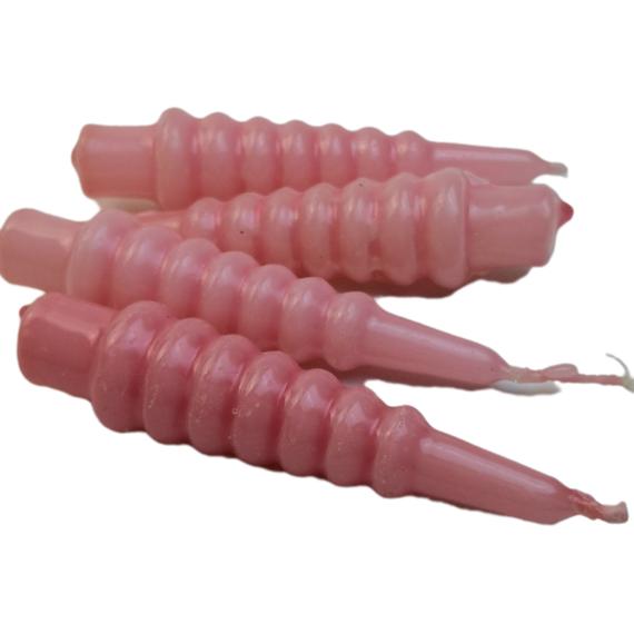 Csavart gyertya 9 cm Rózsaszín 