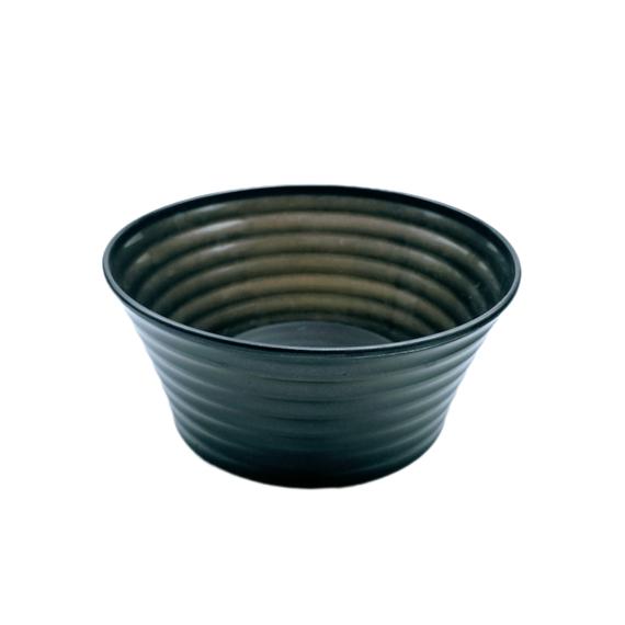 Kerek bordás tál 20×9 cm Fekete