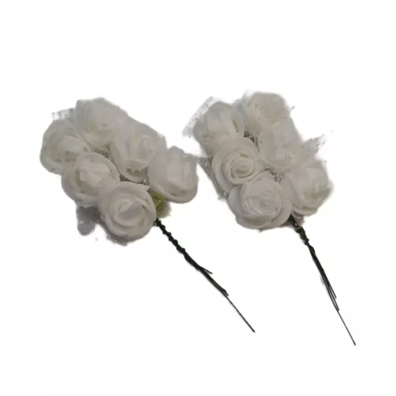 Mini csokor rózsa 2 cm fej Fehér