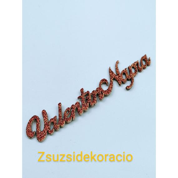 Valentin Napi tábla 15 cm Csillogó