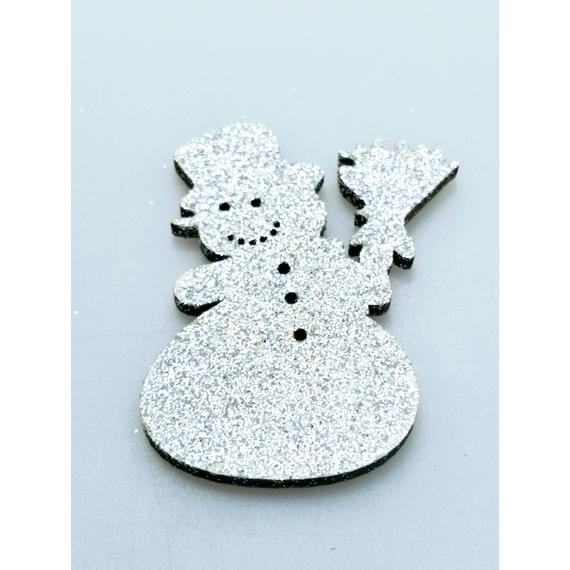 Hóember 5x6 cm Ezüst