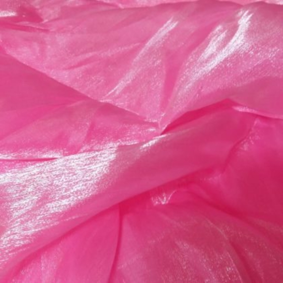 Szatén-organza anyag 150cm x 5Méter Rózsaszín
