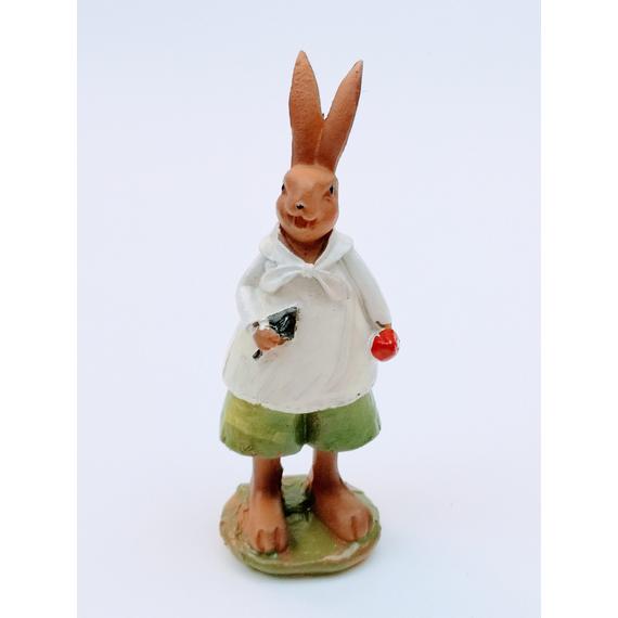 Nyuszi zöld ruhába 12 cm
