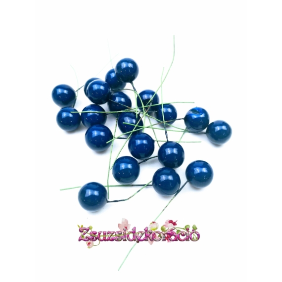 Fényes bogyó 1,5 cm 20 db Kék
