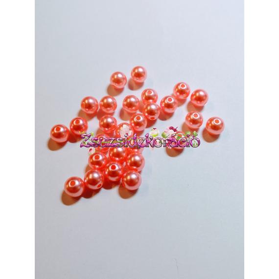 Fűzhető gyöngy 8 mm 100 db Élénk rózsaszín