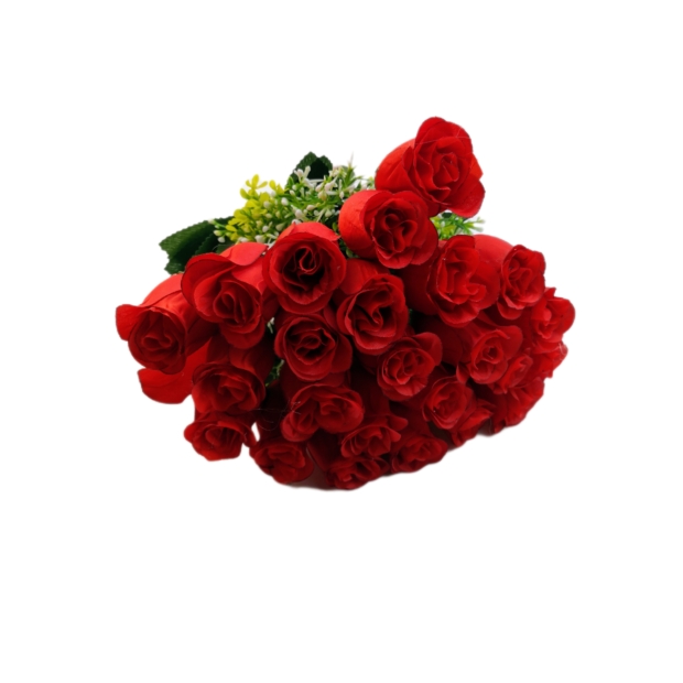 24 db 6 cm fejes hatalmas rózsacsokor Piros