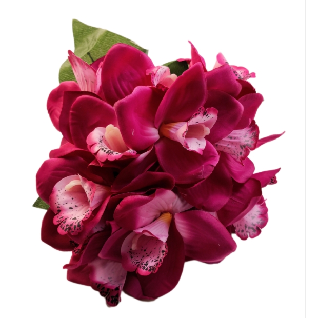 Bársony orchidea csokor 14 fej 12 cm Pink