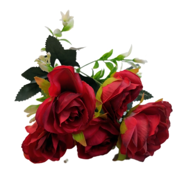6 fejes rózsa rezgővel 30 cm Piros