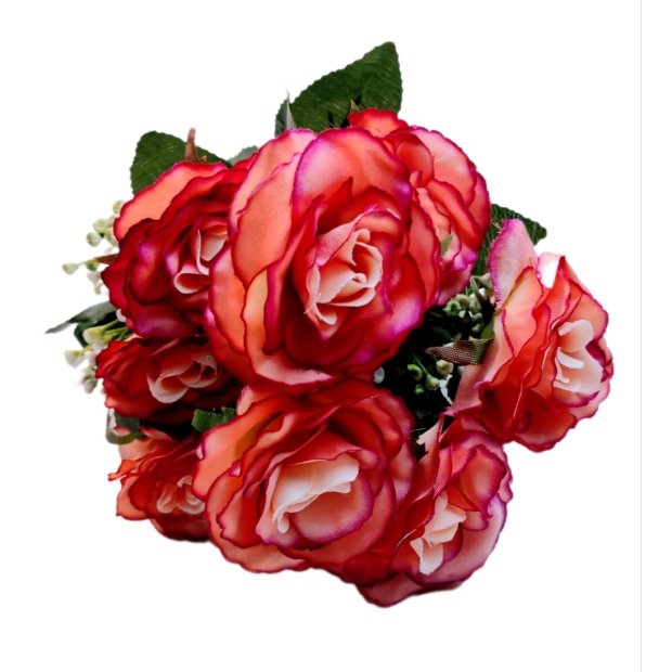 Rózsacsokor 10 fejes 5 cm virággal Mályva cirmos 