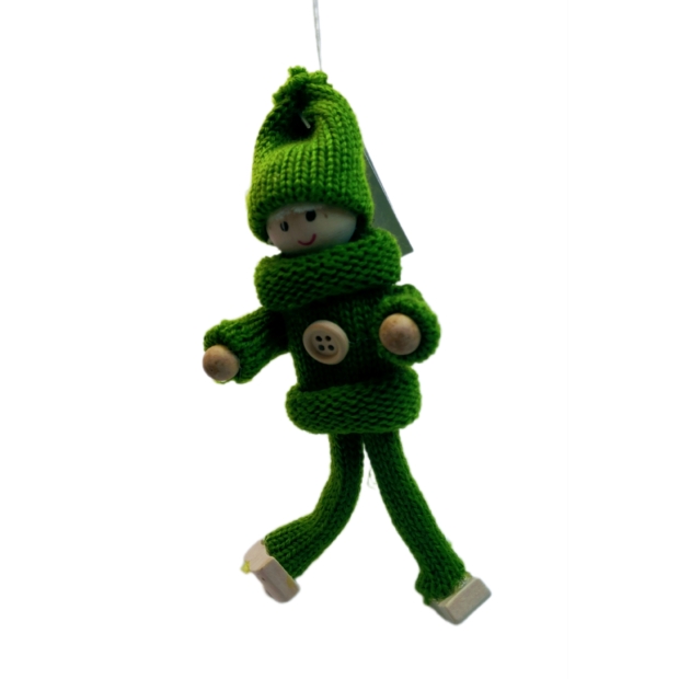 Kötött ruhás gyerek 14 cm Zöld