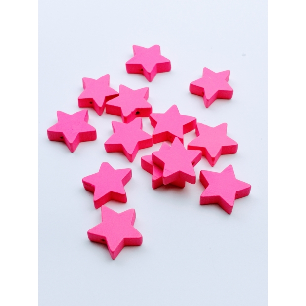 Fa csillag fűzhető 2 cm Pink