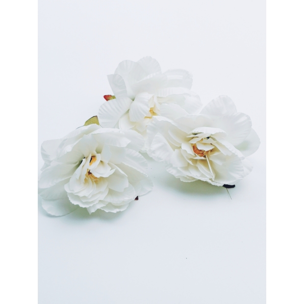 Dekor virágfej 8 cm Fehér