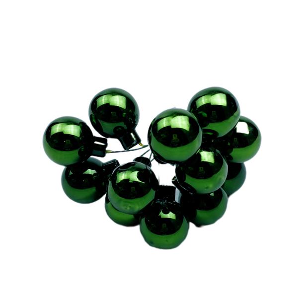 Üveggömb pick 2,5 cm 12 db fenyő zöld fényes