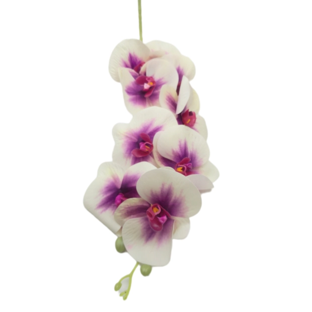 Gumi orchidea 100 cm 9 virág 10 cm Lila közepű 