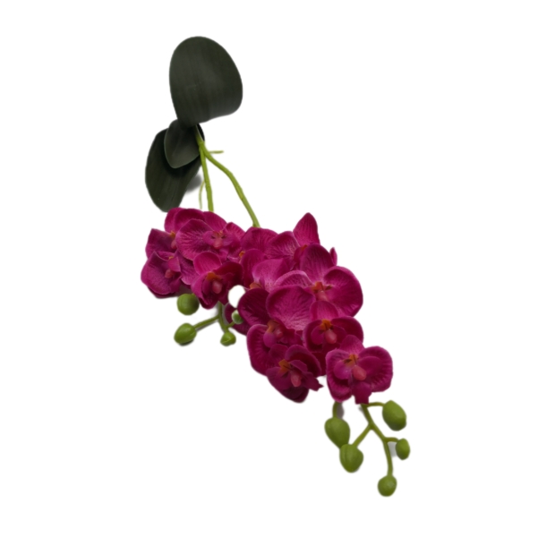 Szatén orchidea 50 cm gumi levéllel  Pink