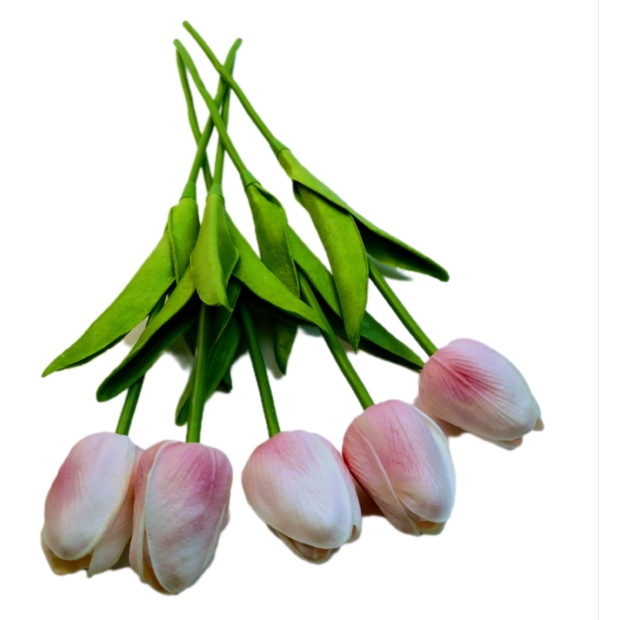 Gumi tulipán 30 cm 020 Fehér alul rózsaszín 