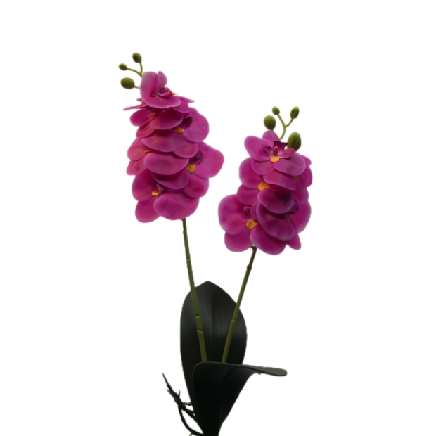 Gumi orchidea 50 cm kétágú 12 virággal Magenta