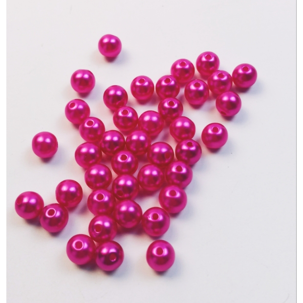 Fűzhető gyöngy 8 mm 100 db Pink