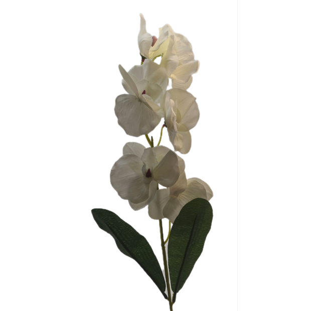 Szatén orchidea 65 cm Fehér