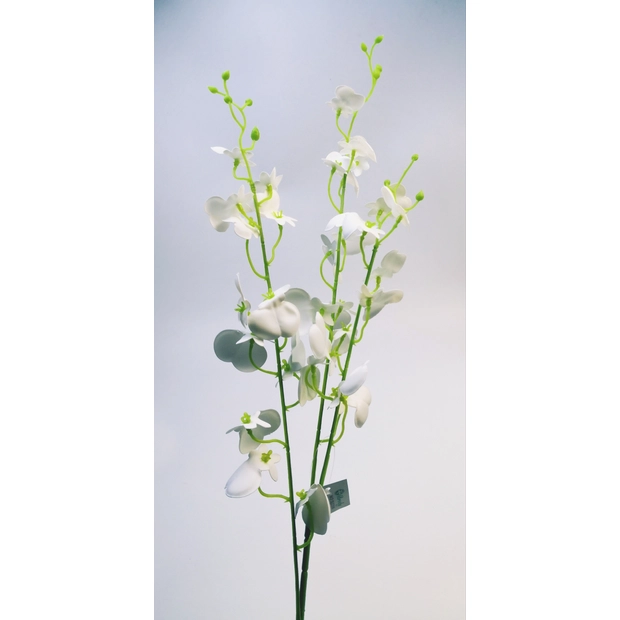 Gumi orchidea kis virágú 85 cm 32 virág 3-4 cm Fehér 