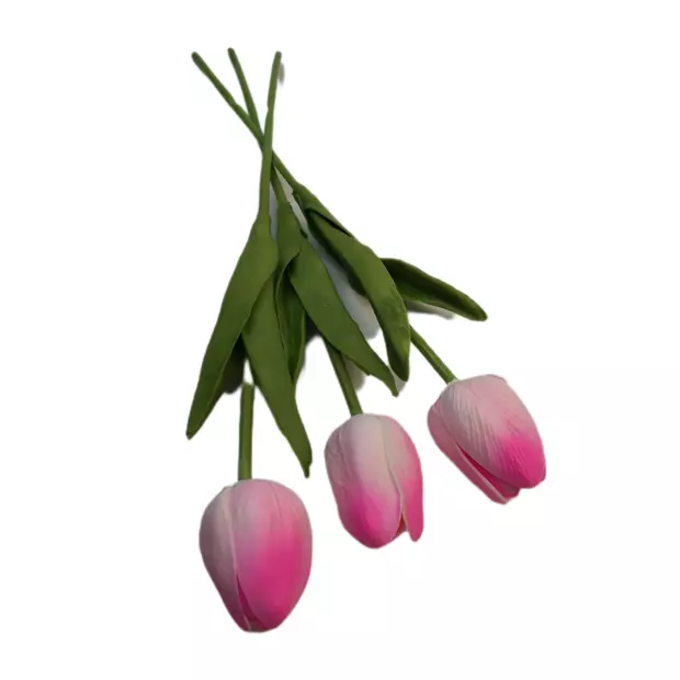 Gumi tulipán 30 cm 06 Erős rózsaszín-fehér