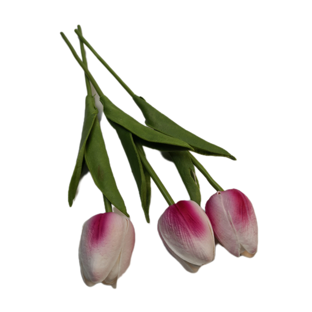 Gumi tulipán 30 cm 016 Magenta-fehér