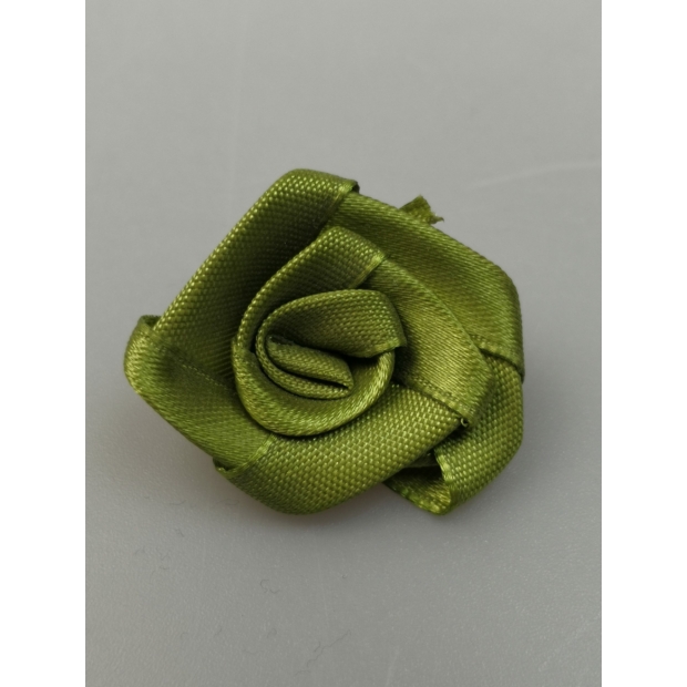 Szatén virágfej 3 cm Zöld