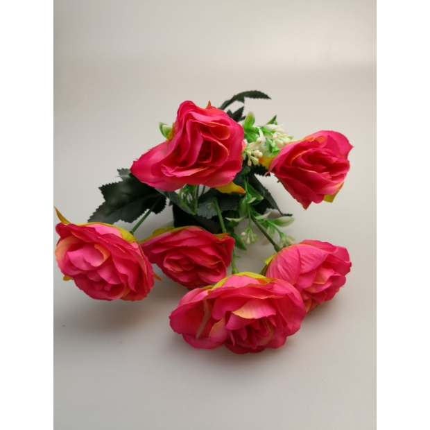 6 fejes rózsa rezgővel 30 cm Élénk rózsaszín
