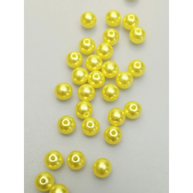 Fűzhető gyöngy 8 mm Sárga 50 db