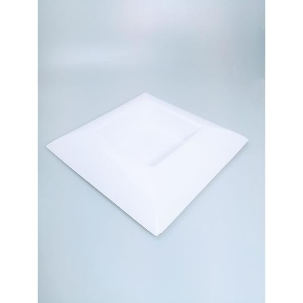 Műanyag tál sima négyzet 24x24 cm Fehér