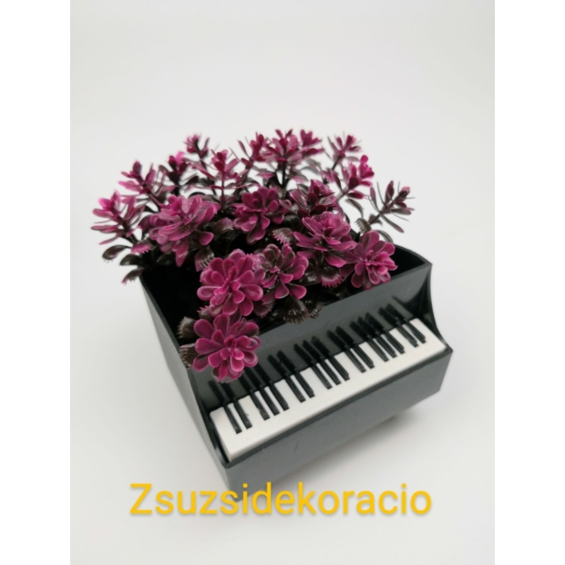 Zongora virággal 8x9 cm Pink