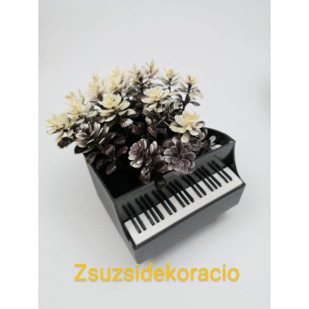 Zongora virággal 8x9 cm Fehér