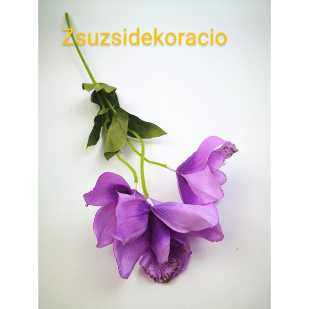 Szatén orchidea 3 db 6 cm fej Lila