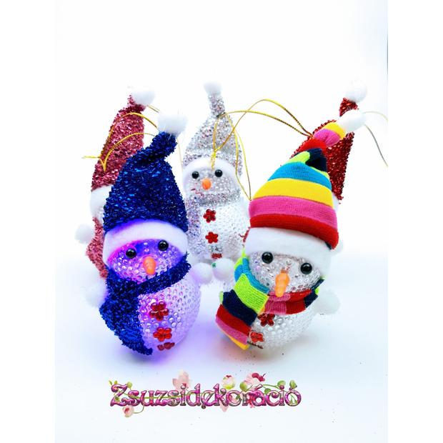 Világító hóember 13 cm