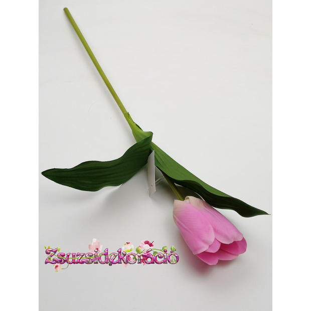 Gumi tulipán 48 cm extra puha 6 cm fej  Élénk rózsaszín