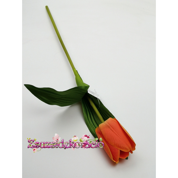 Gumi tulipán 48 cm extra puha 6 cm fej  Narancs