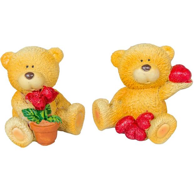Maci figura 6 cm rózsával