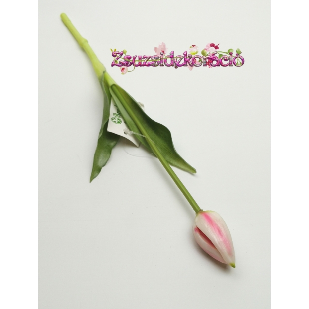 Gumi tulipán nagy bimbós 37 cm Rózsaszín cirmos