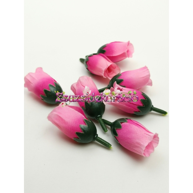 Rózsafej bimbós 3 cm Élénk rózsaszín