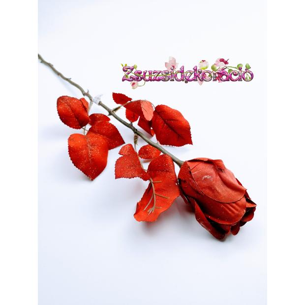 Glitteres rózsa 75 cm Piros