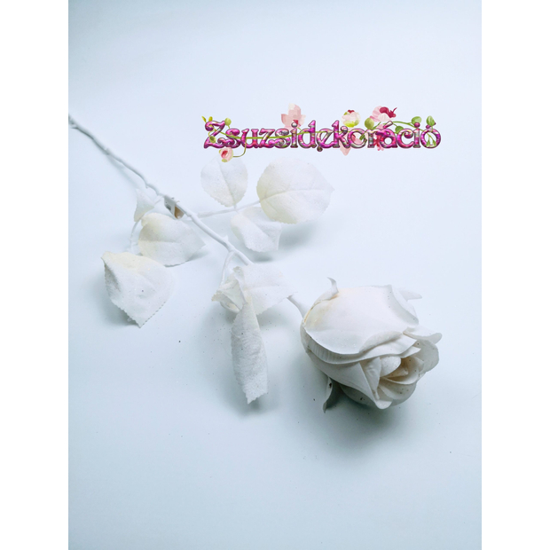 Glitteres rózsa 75 cm Fehér