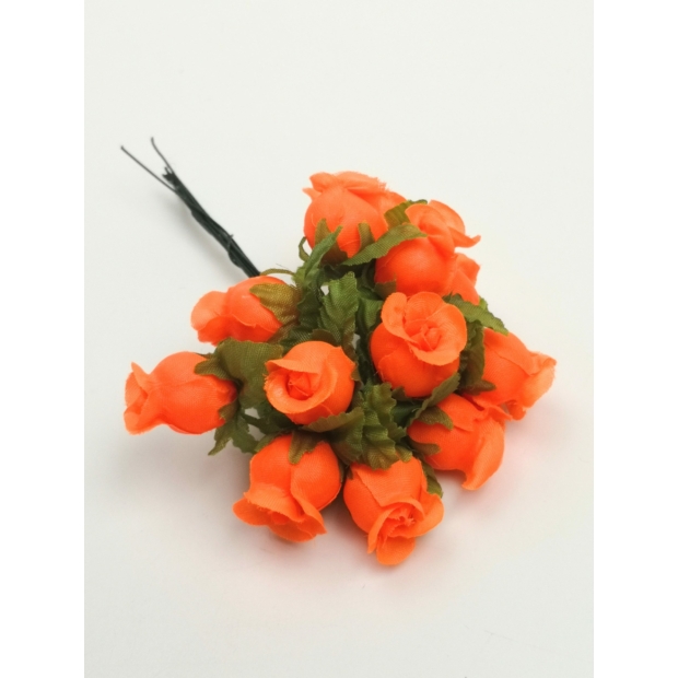 Mini bimbós rózsacsokor 11 cm u.V. narancs