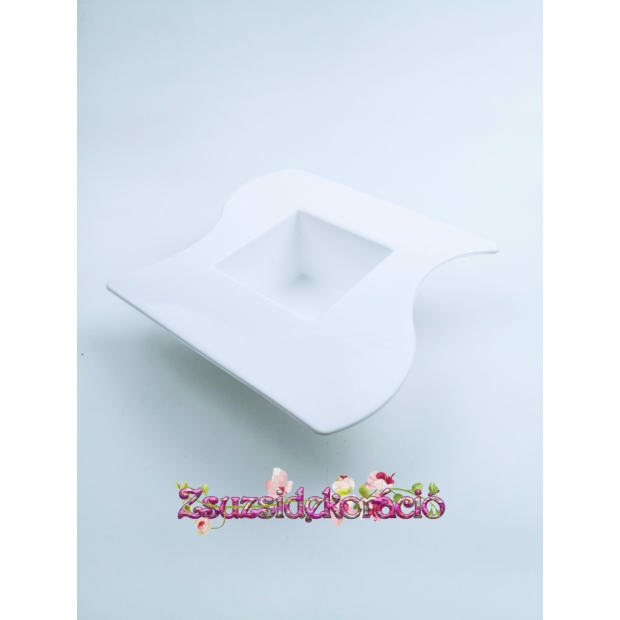 Ikebana tál kocka 17x17x5 cm Fehér