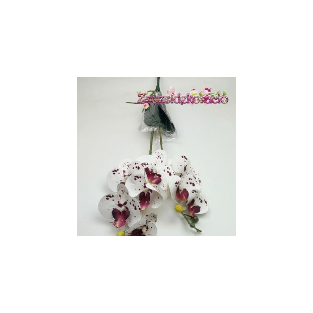 Gumi orchidea kétágú 8 virág+levél 02
