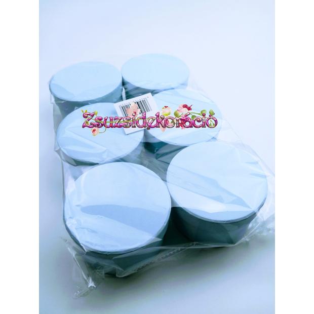 Nagyker ár !! Kerek doboz 10,5×6,2 cm 6 db ( 360 Ft/ db) Világoskék