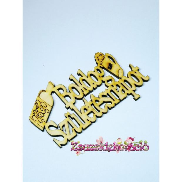 Születésnapi tábla 15×6 cm Natúr