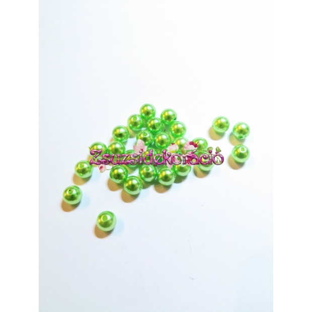 Fűzhető gyöngy 8 mm 100 db Zöld