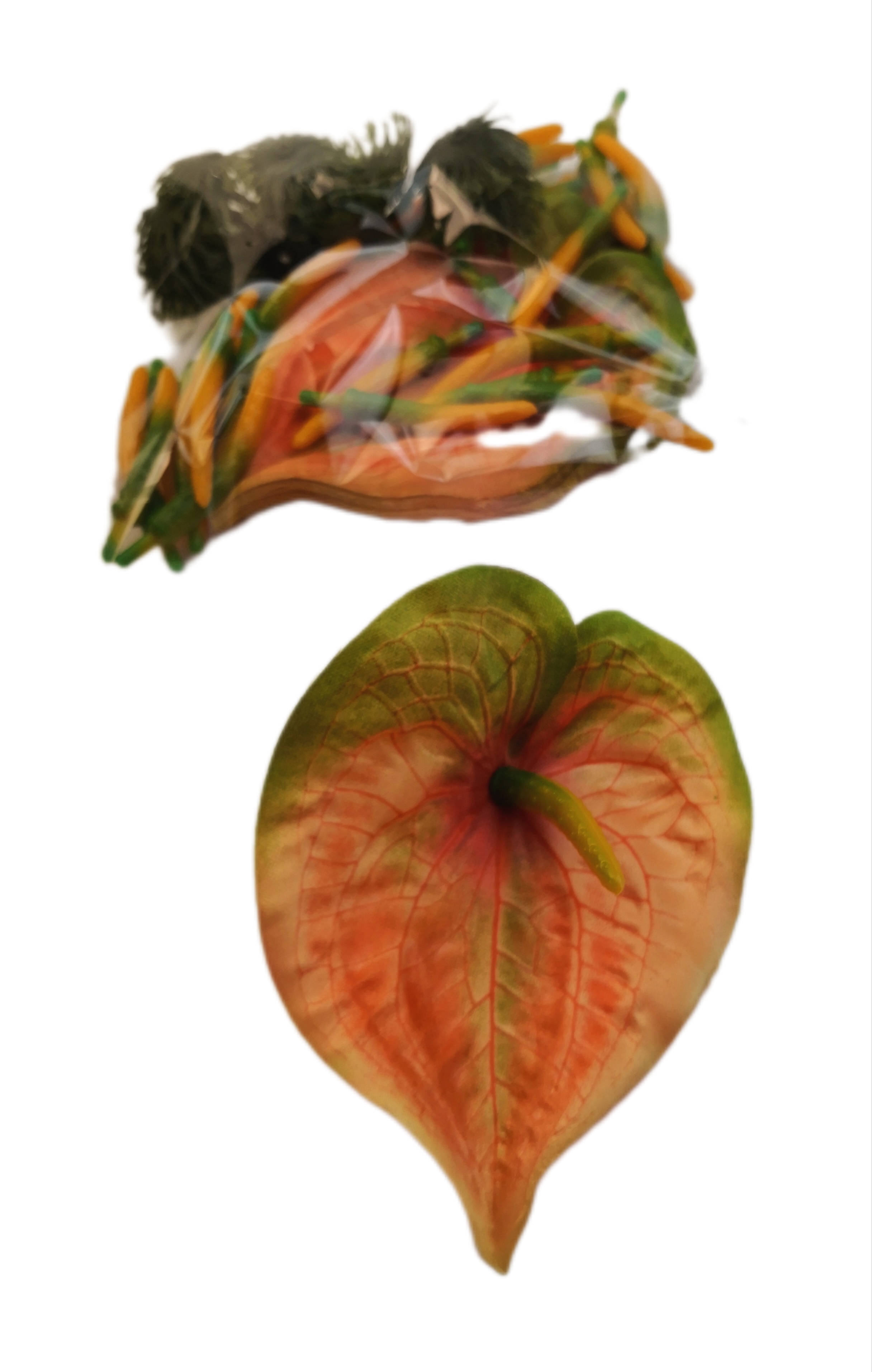 Nagyker ár !! Flamingó virágfej 12 cm ( 30 db/55 Ft ) Narancs-zöld