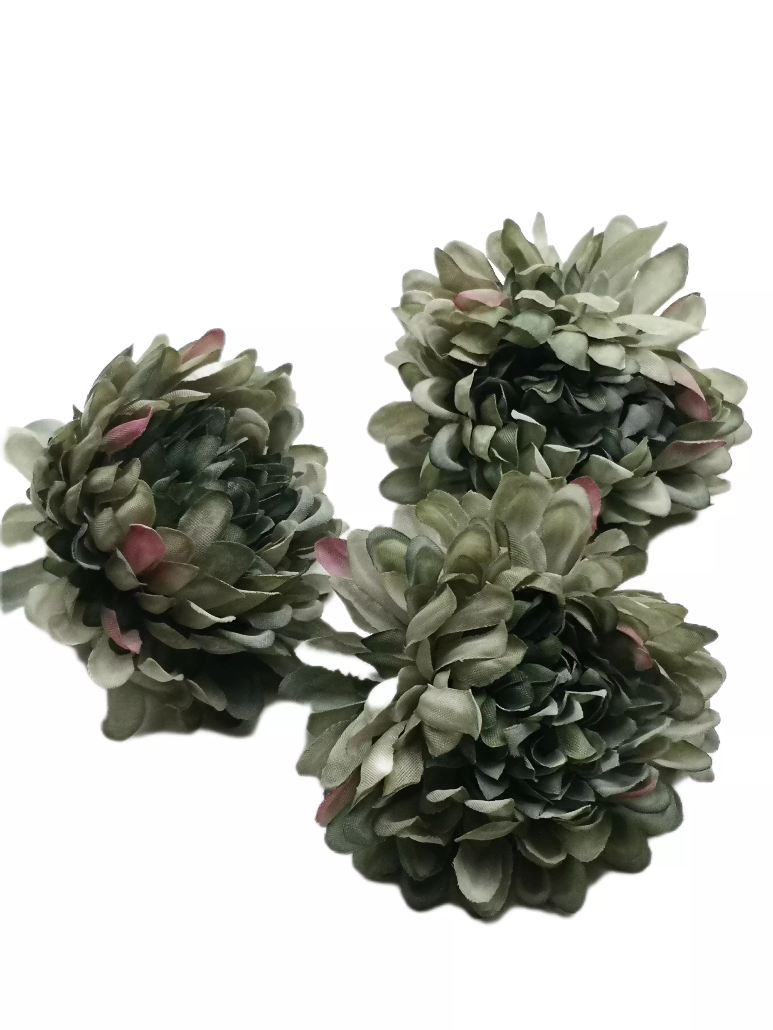 Sokszirmú virágfej 6-7 cm Antik zöld